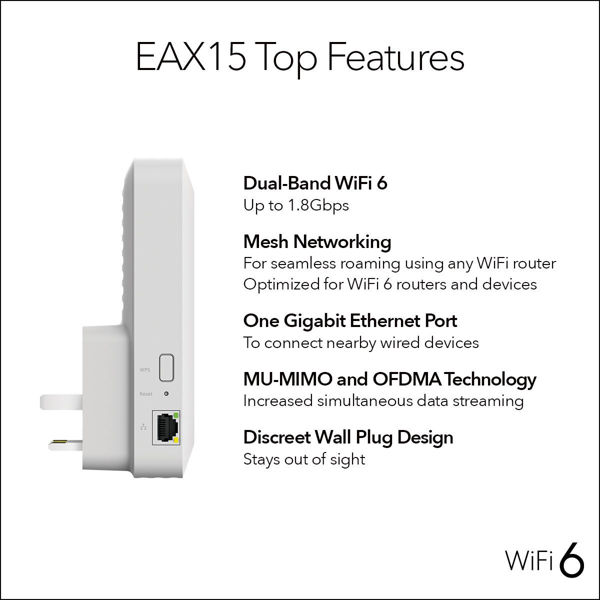 Bild på AX1800 4-Stream WiFi 6 Mesh Extender (EAX15)