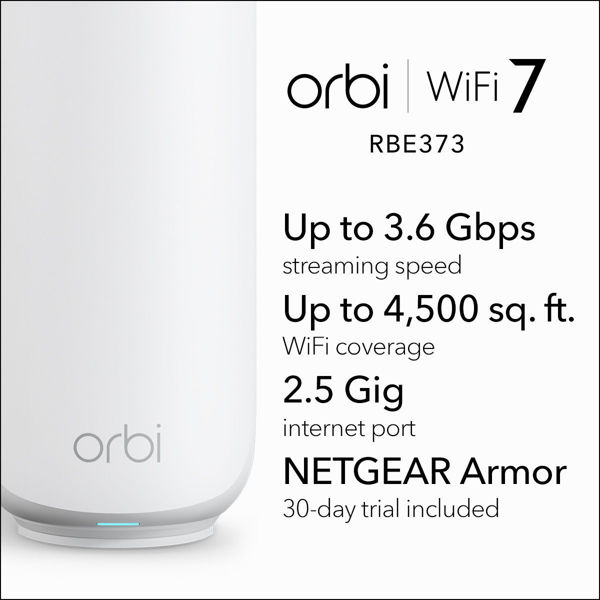 Picture of NETGEAR Router Orbi 370 Series Dual-Band WiFi 7 Mesh 3-Pack(RBE373)