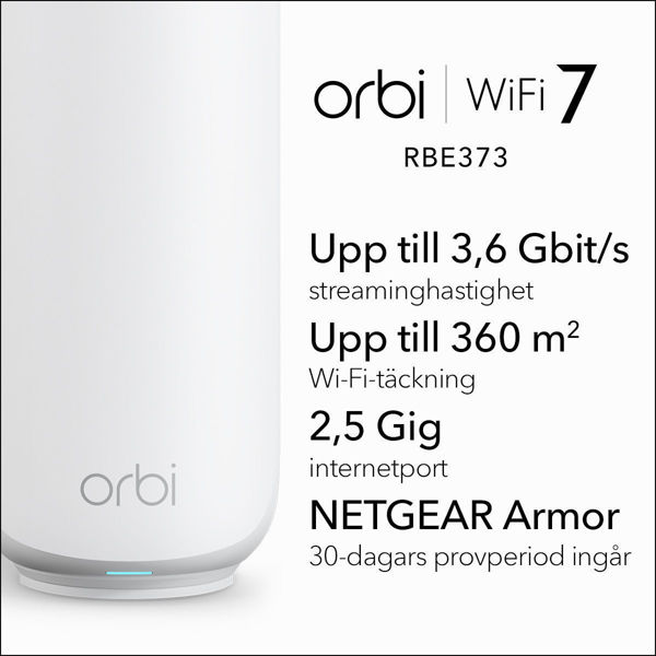 Picture of NETGEAR Router Orbi 370 Series Dual-Band WiFi 7 Mesh 1-Pack(RBE370)