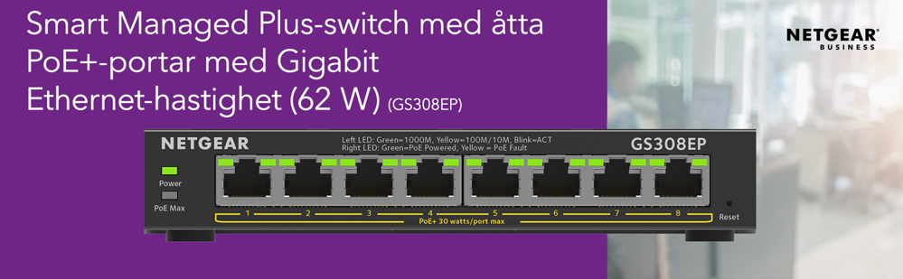 8-Port Gigabit Ethernet PoE+ Smart Managed Plus Switch